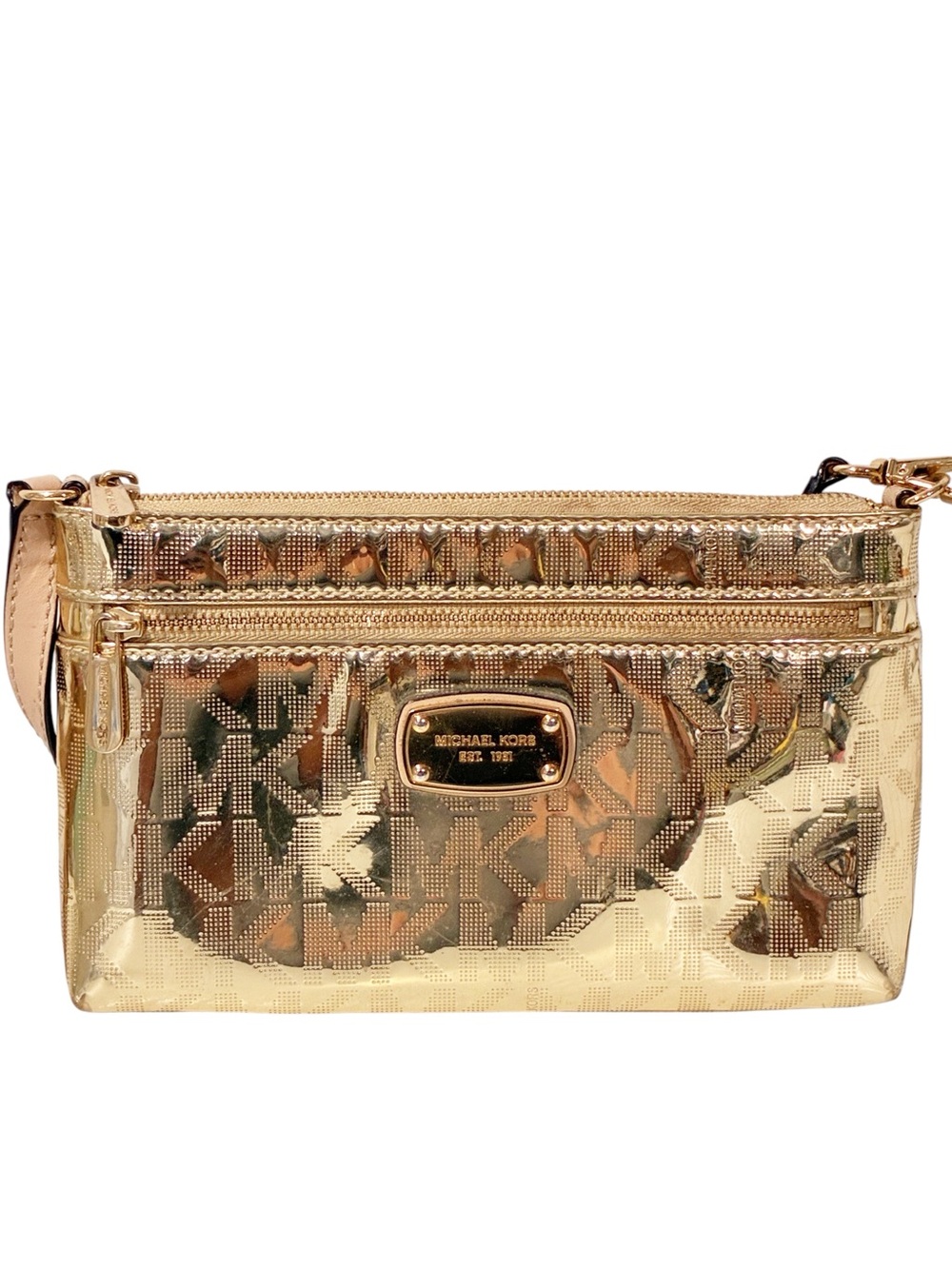 Michael Kors Rose Gold Women’s Wristlet Clutch Small Handbag